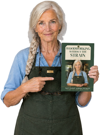 Nora Ashby holding Woodworking Without the Strain